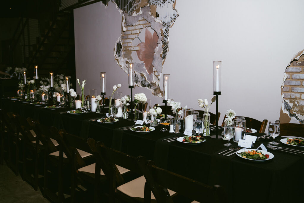 stunning table centerpieces at the reception party