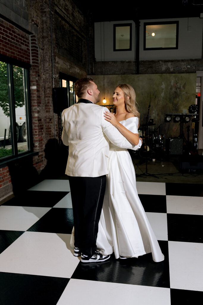 newlyweds at their first dance 