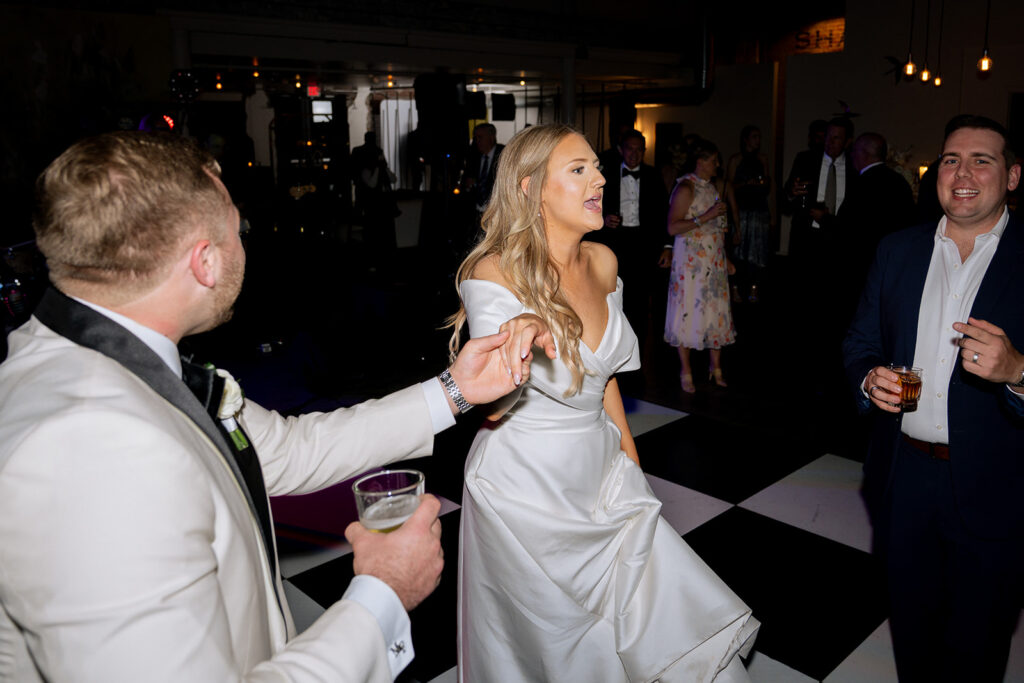 bride and groom at their reception party