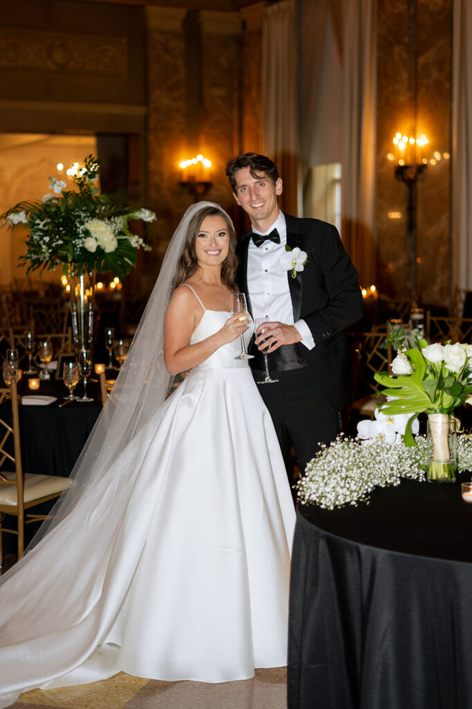 Picture of the newlyweds at their reception party