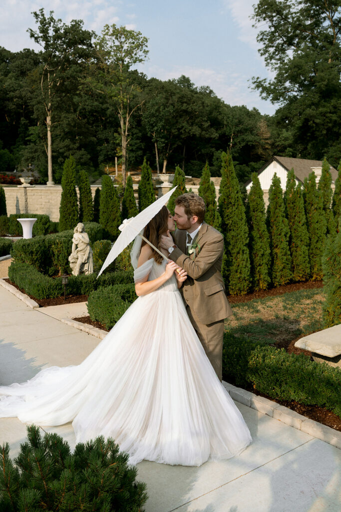 Cute picture of the bride and groom after their ceremony