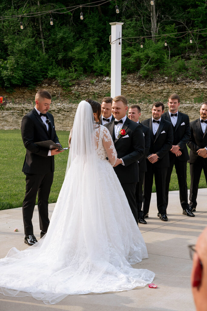 groom emotional during his wedding ceremony