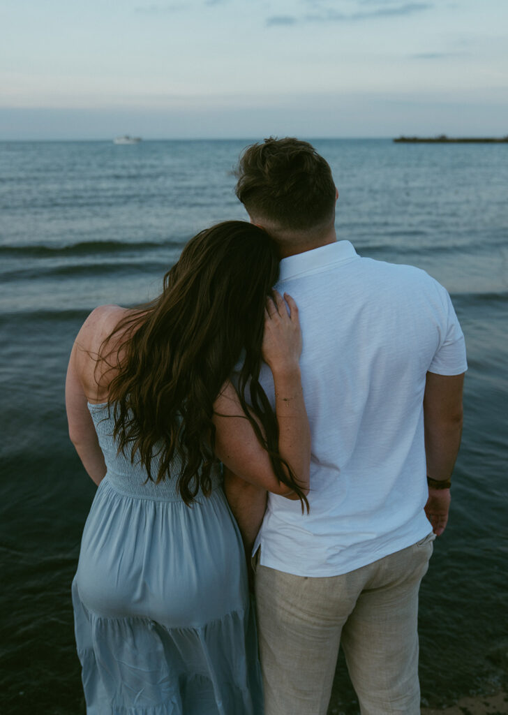 A Summer Chicago Engagement Session with Beers, Fries, and a Lake Jump