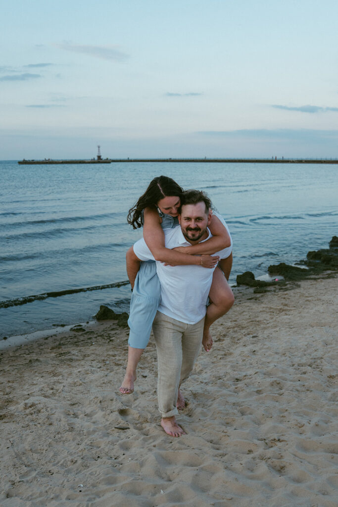 Couple playing during their photoshoot