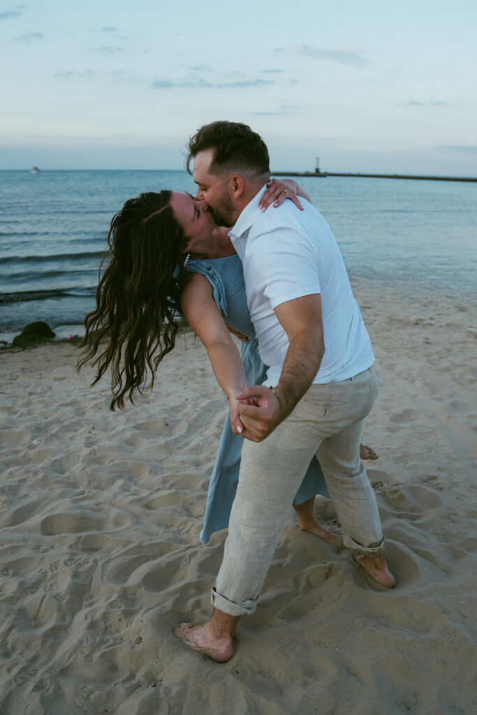Cute couple dancing during their photoshoot