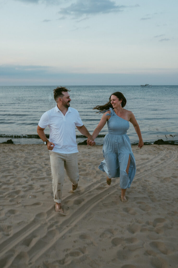 A Summer Chicago Engagement Session with Beers, Fries, and a Lake Jump