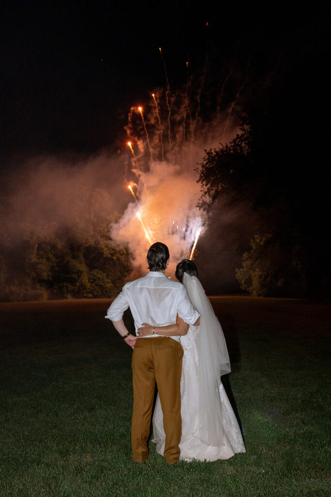 Newly married couple at their dream reception party