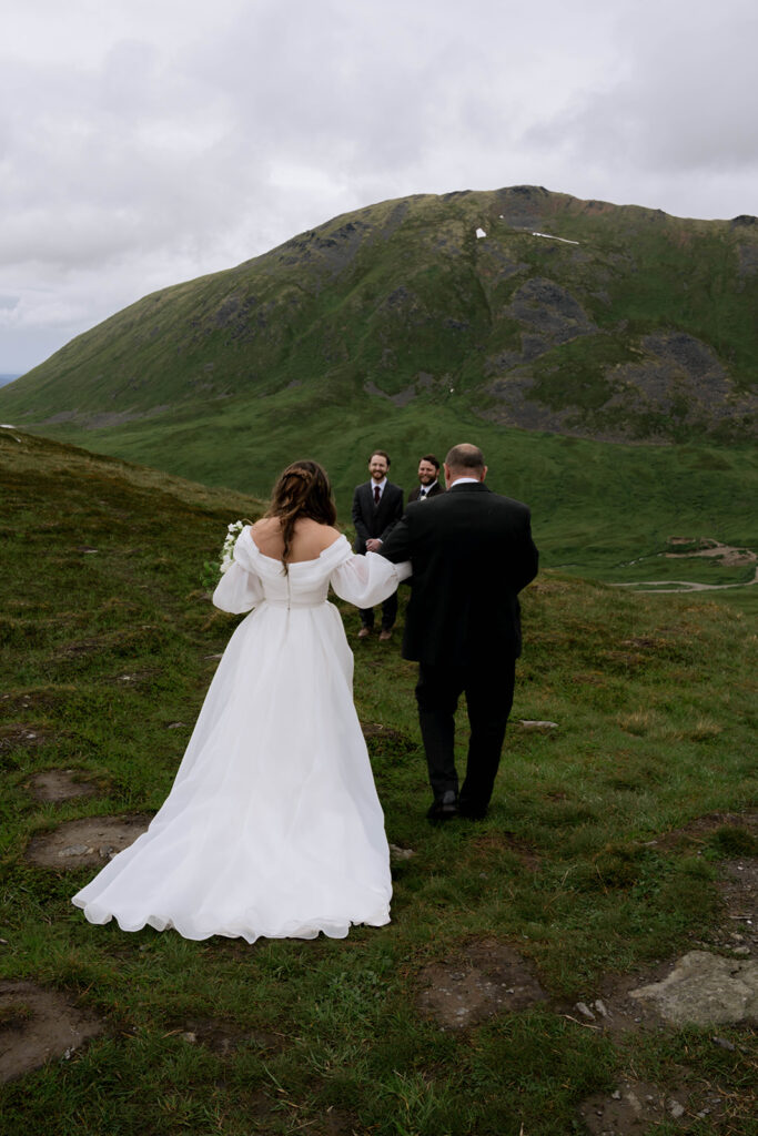 Cute picture of the bride and groom at their ceremony