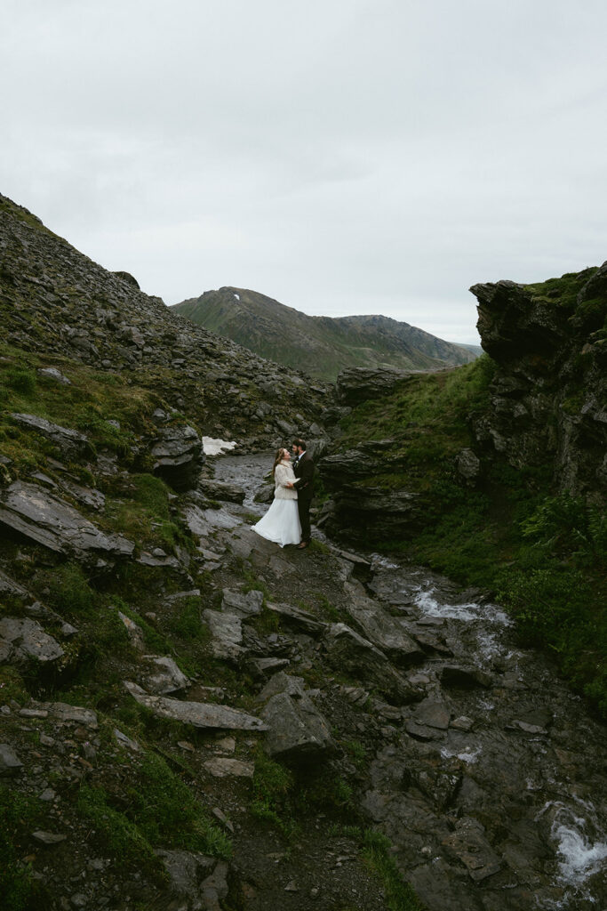 picture of the newlyweds kissing