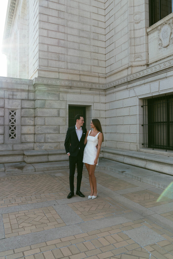 happy couple at their dream engagement session