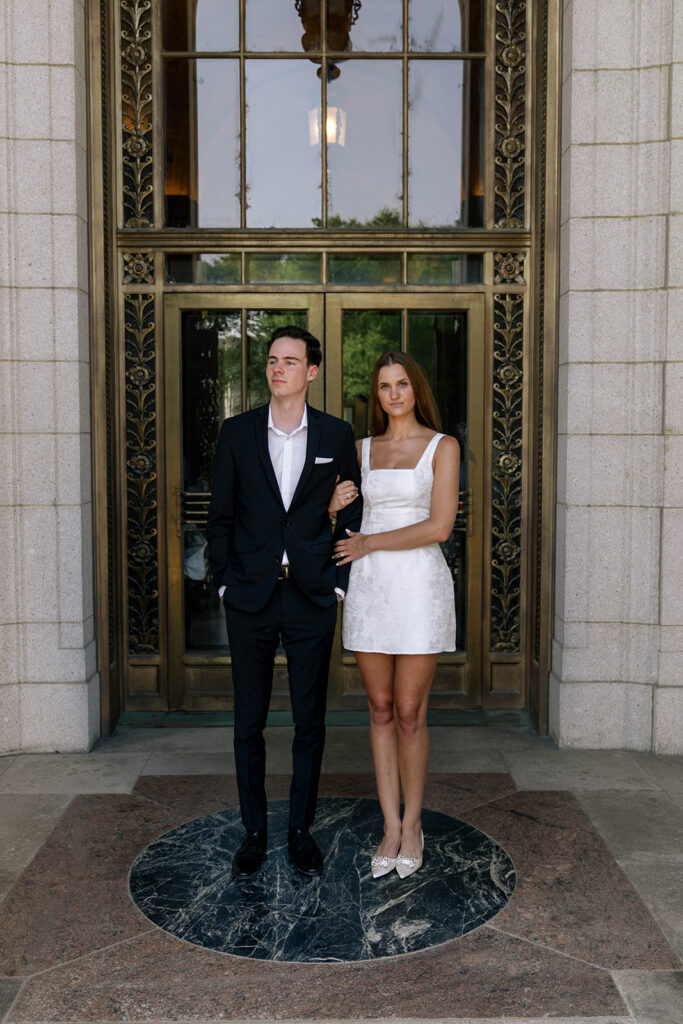 soon to be married couple hugging during their photoshoot