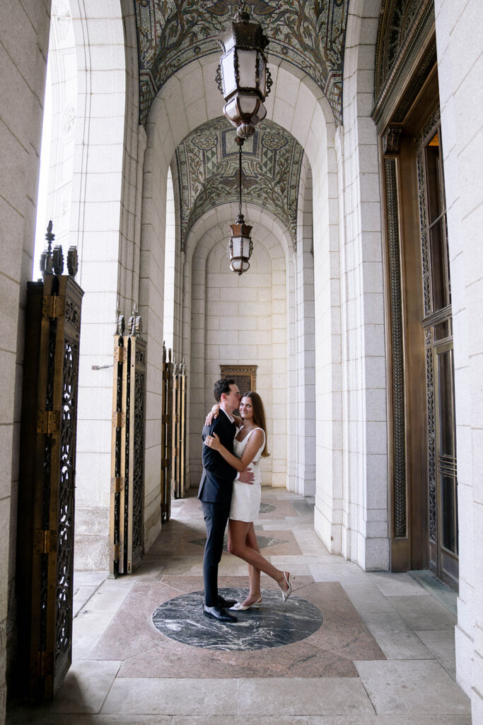 couple at their elegant and timeless engagement session