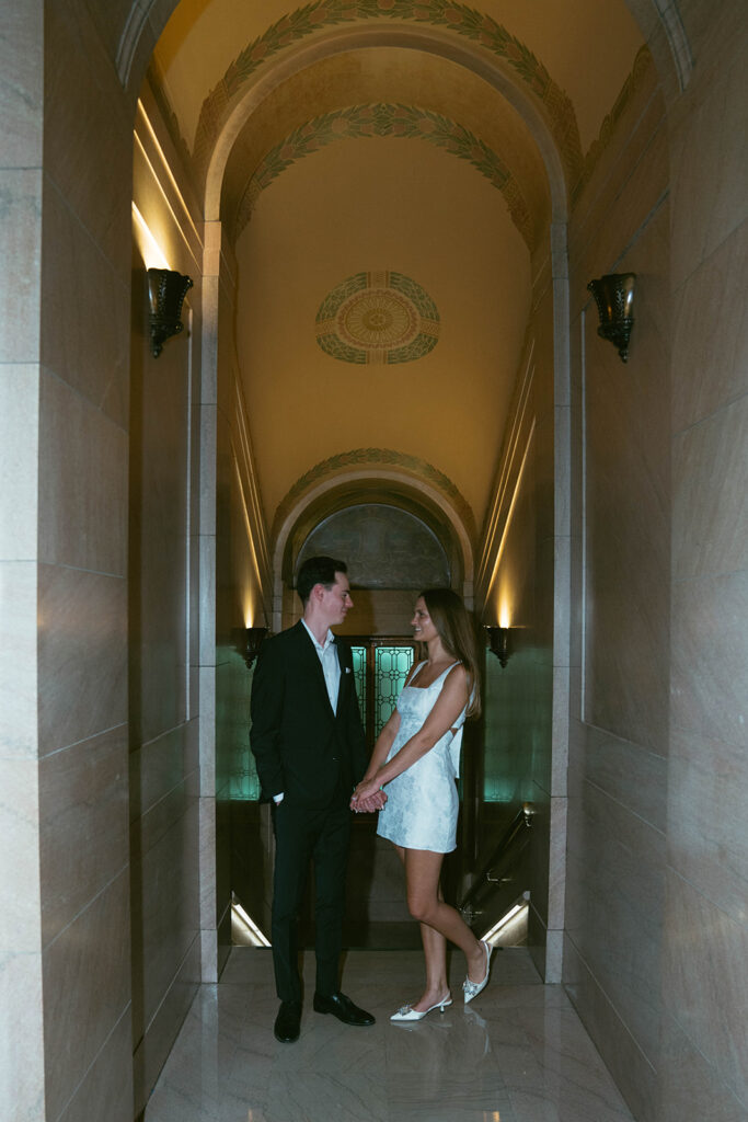 Cinematic Central Library Engagement Photos with Liz & Graylon