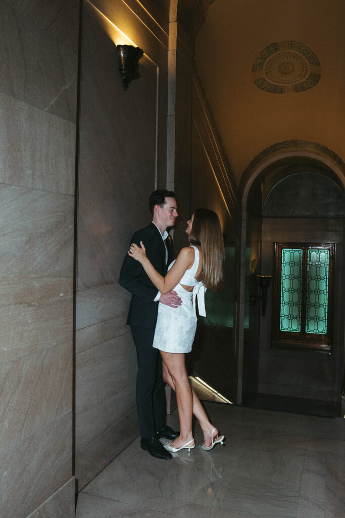 couple laughing with each other during their photoshoot
