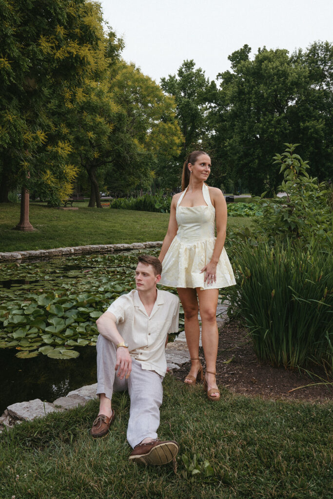 cute couple at their fun and romantic engagement