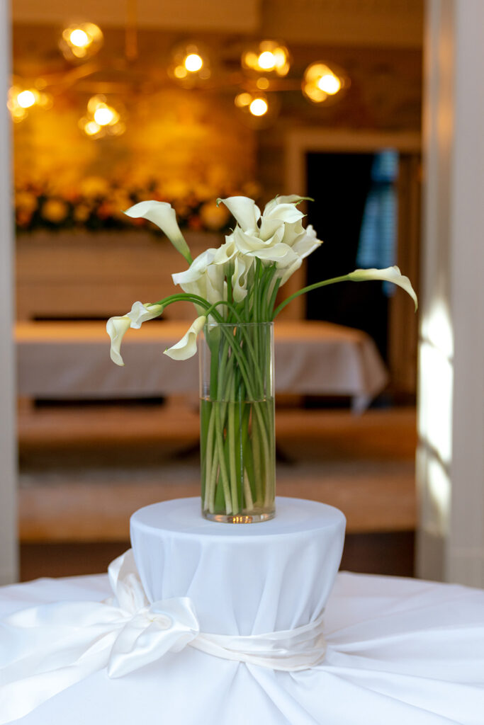 stunning wedding florals at the reception