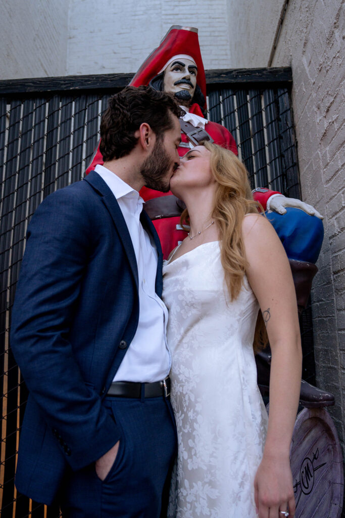 couple kissing during their photoshoot
