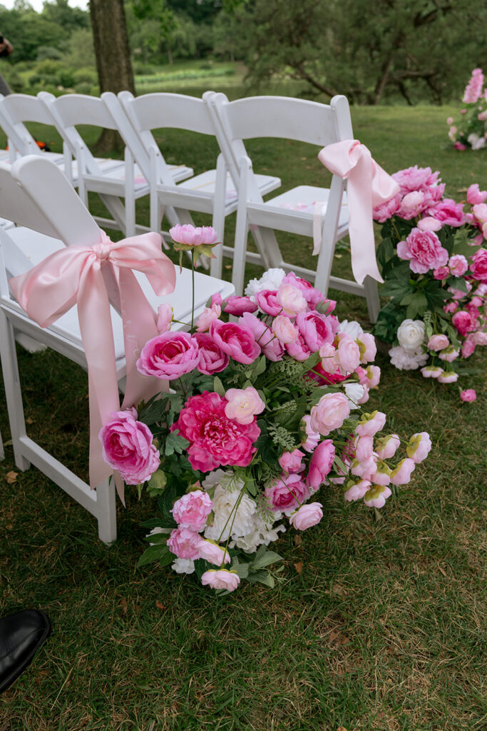 Vibrant florals at the wedding ceremony in St. Louis