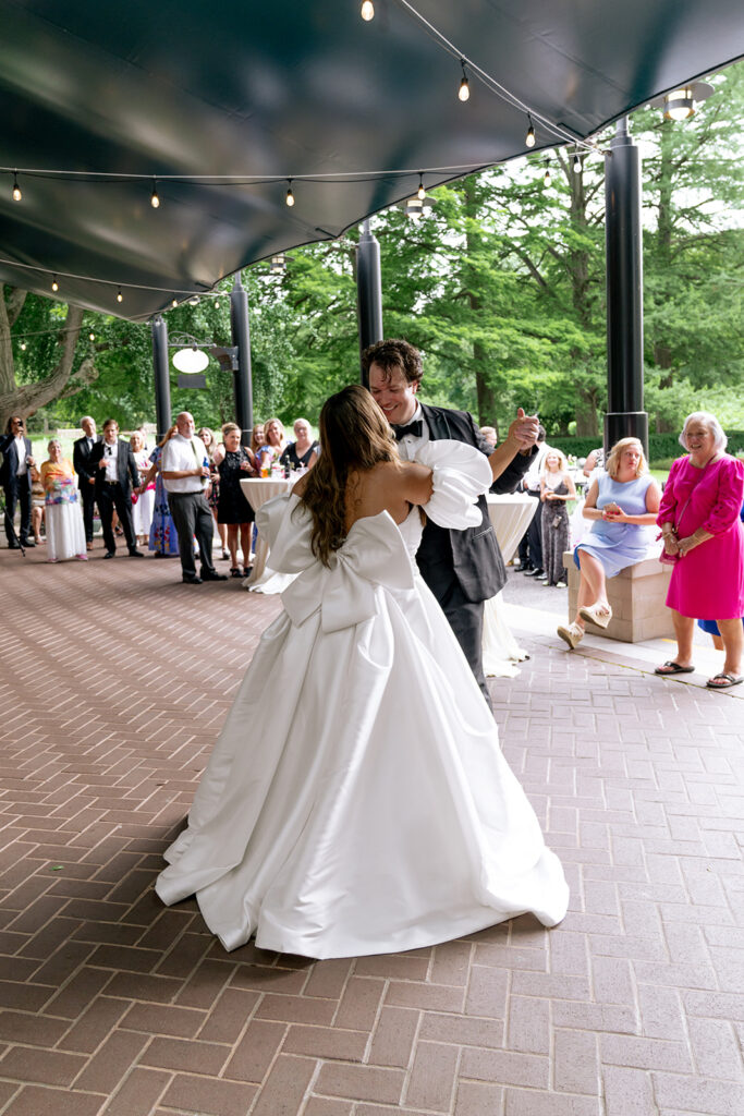 Newly married couple at their first dance