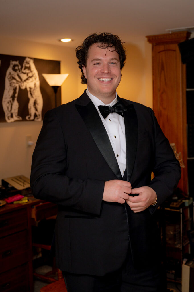 groom before heading to his first look with the bride