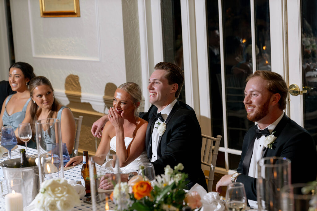 newlyweds at their dream reception party