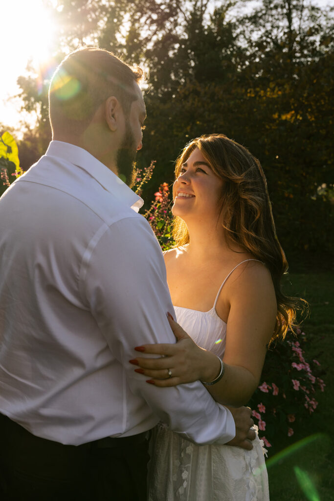 couple at their golden hour photoshoot in st. louis