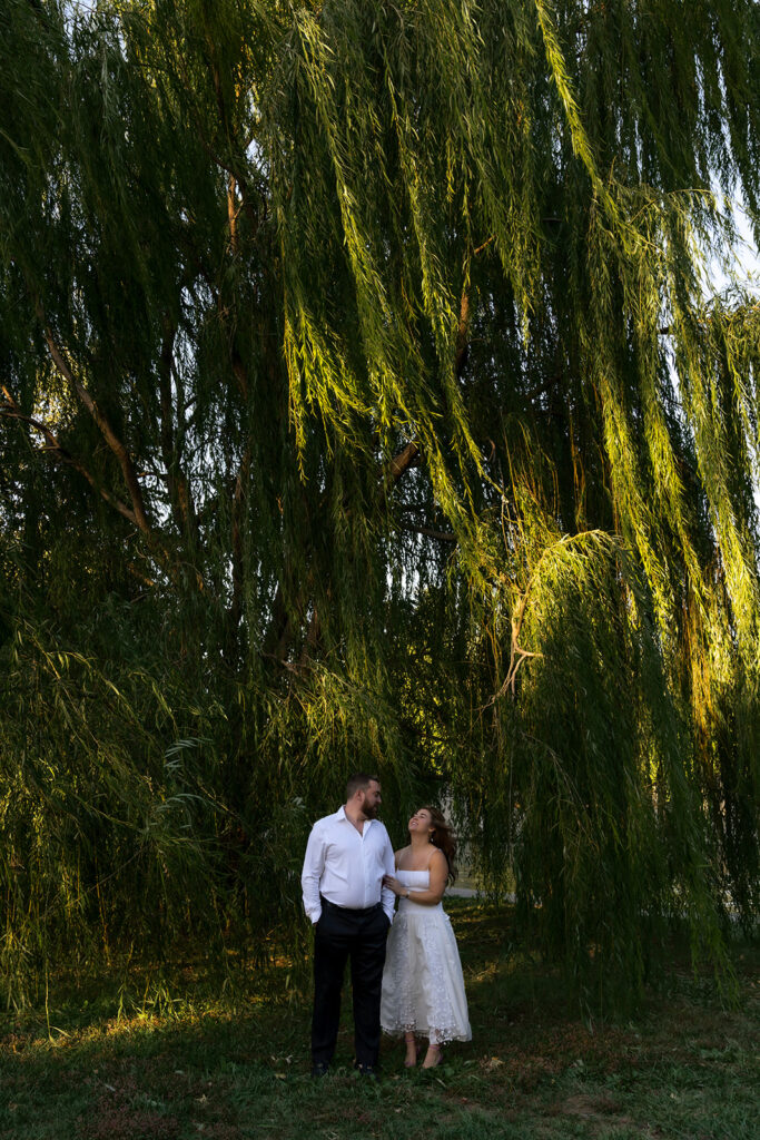 newly engaged couple at their golden hour engagement 