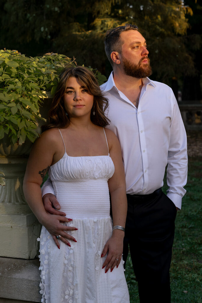 cute couple at their dream golden hour session