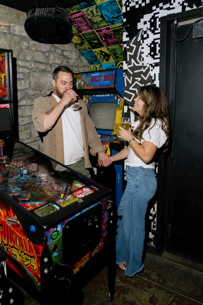 Gabrielle & Eli’s St. Louis Engagement Session at Tower Grove Park and Up-Down Bar