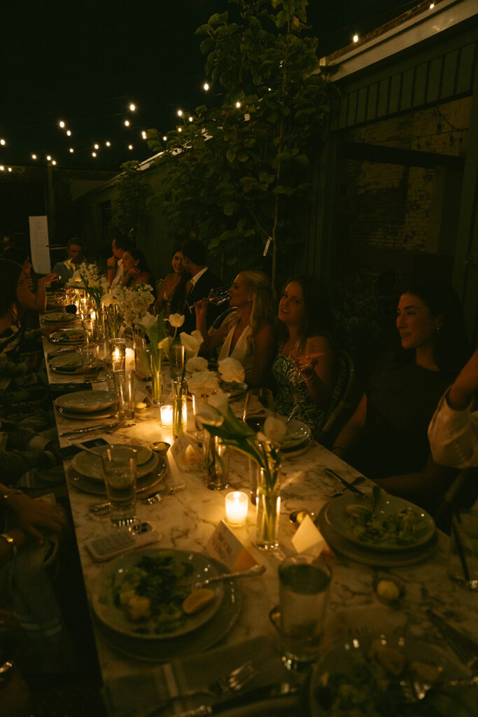 cute picture of the bride and groom at their rehearsal dinner