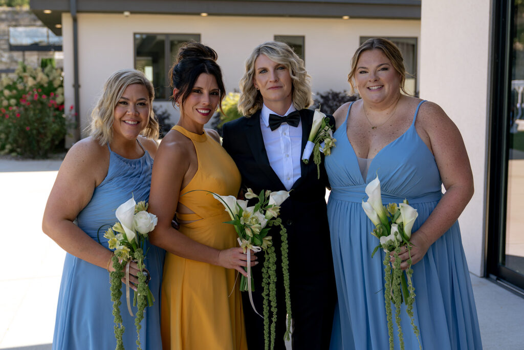 portrait of the bride with her friends