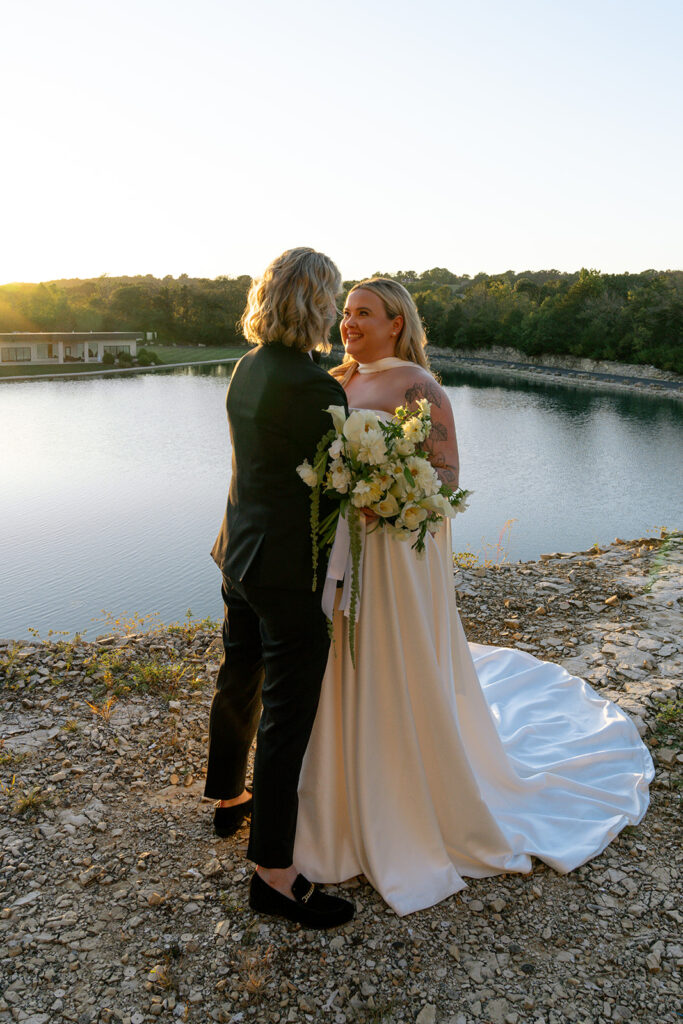 Golden hour bridal portraits