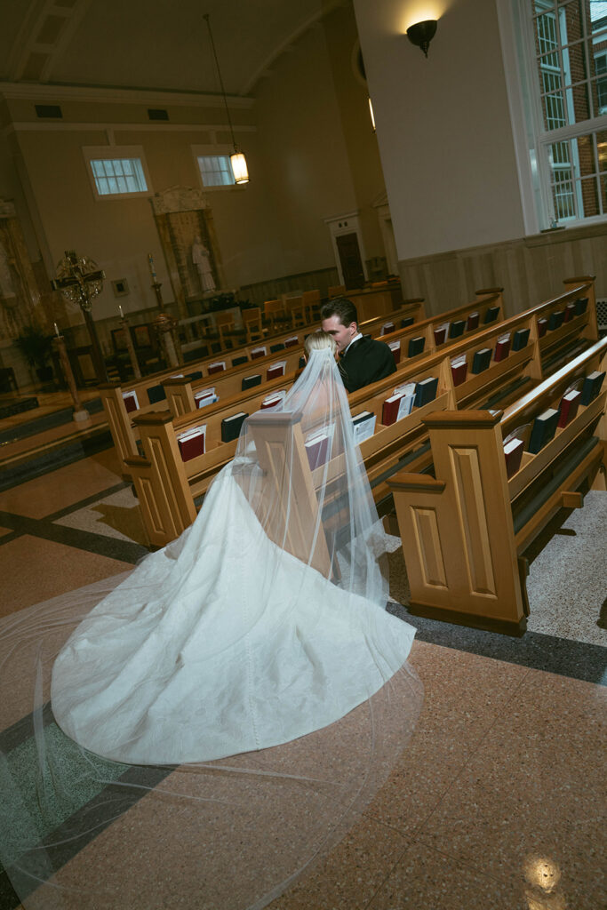 Cute picture of the bride and groom hugging