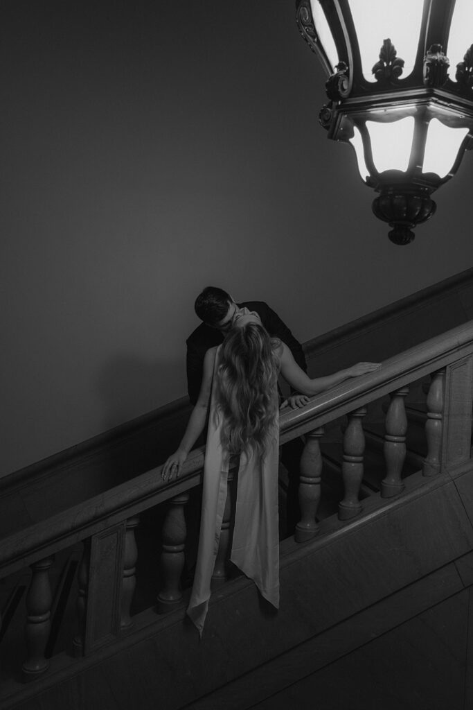 fiance kissing his fiance on the cheek