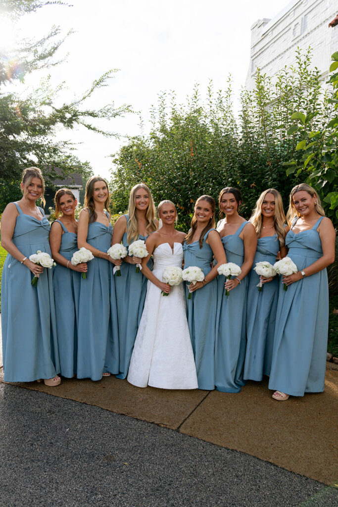 stunning portrait of the bride and her bridesmaids