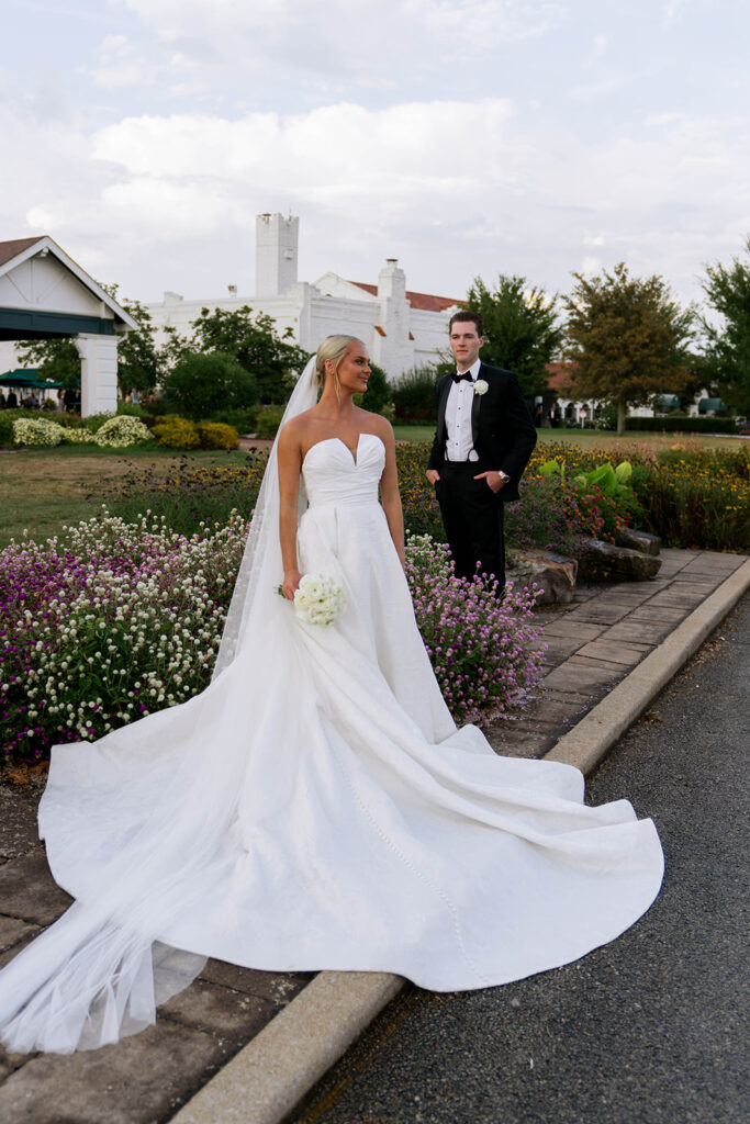 golden hour bridal portraits