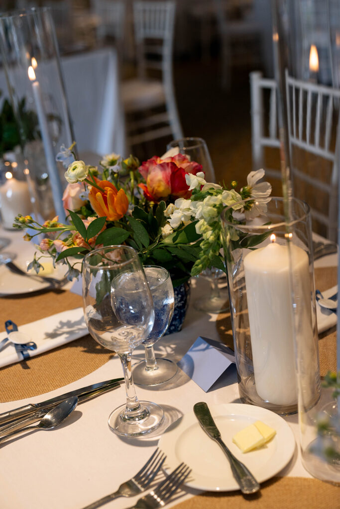 beautiful details at the wedding reception