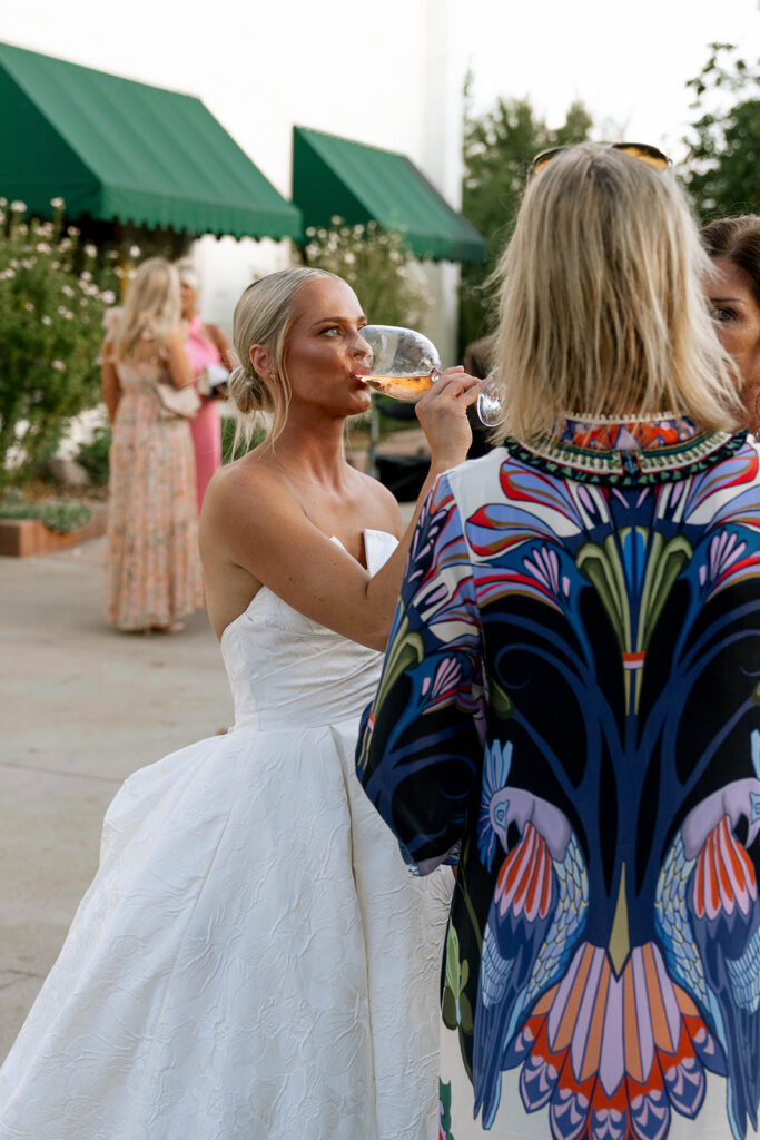 bride at her dream cocktail hour