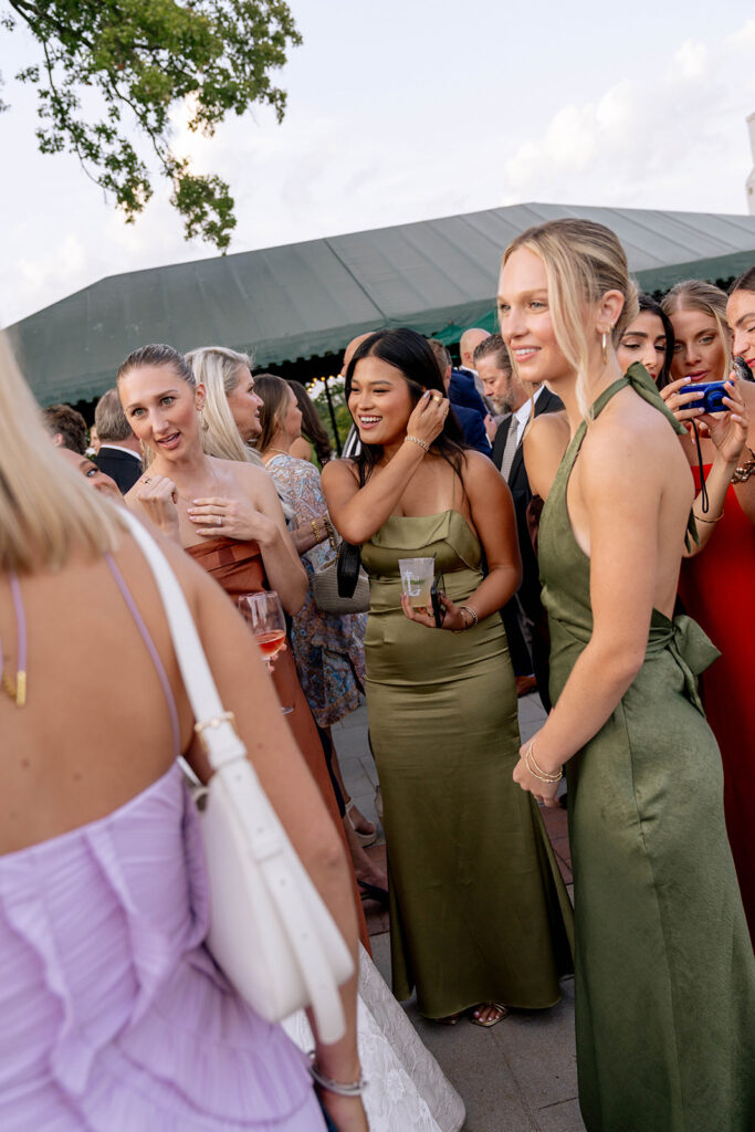 fun cocktail hour before the wedding reception party