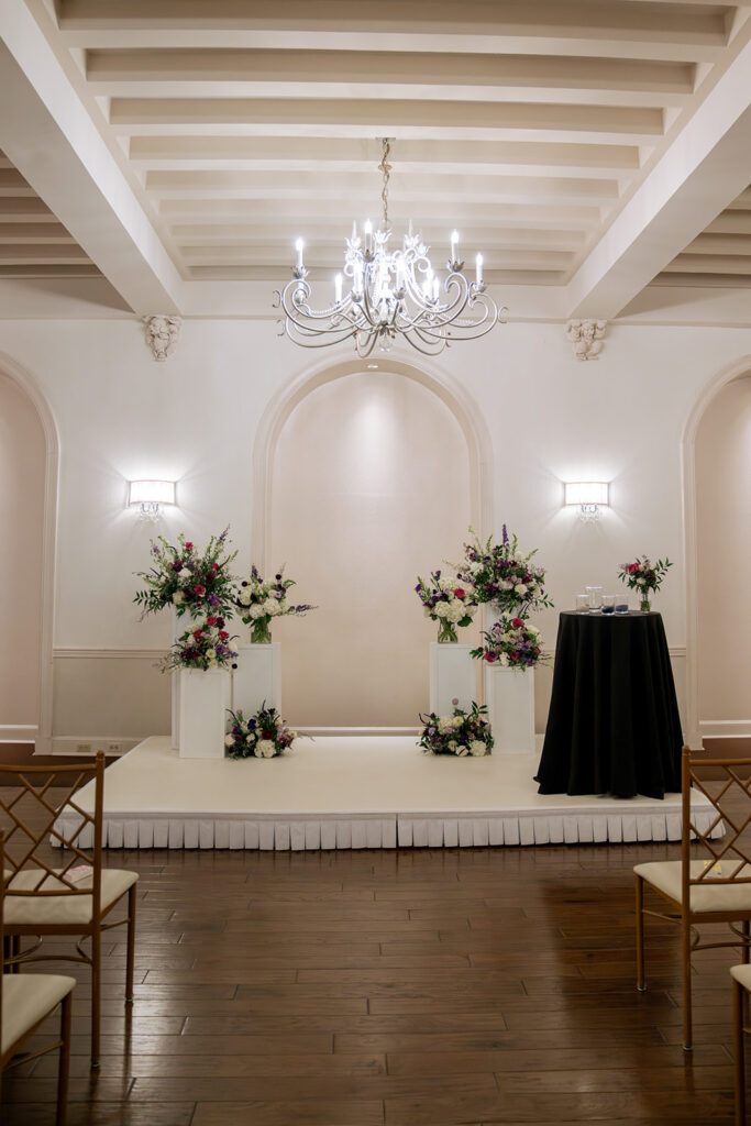 stunning florals at the ceremony space