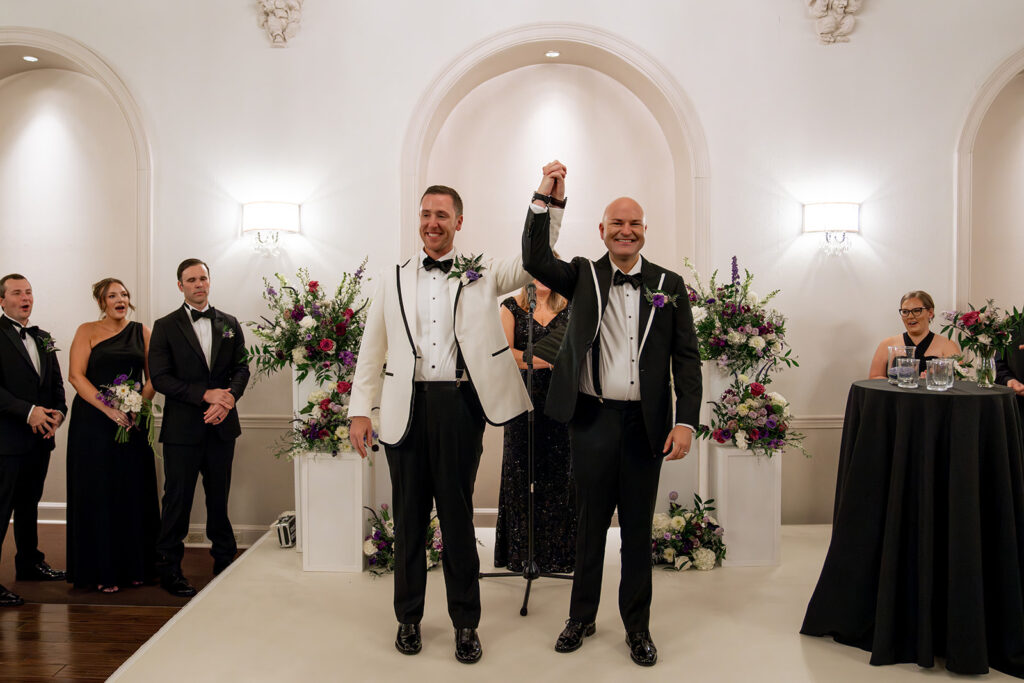 newlyweds heading to their reception