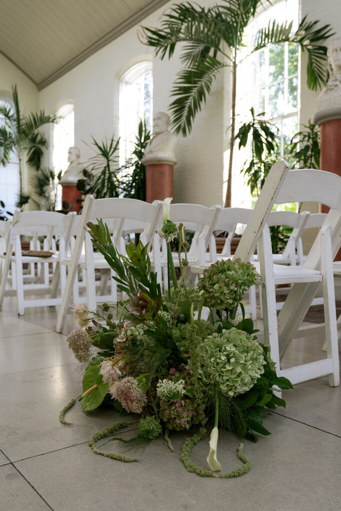 stunning florals at the wedding ceremony