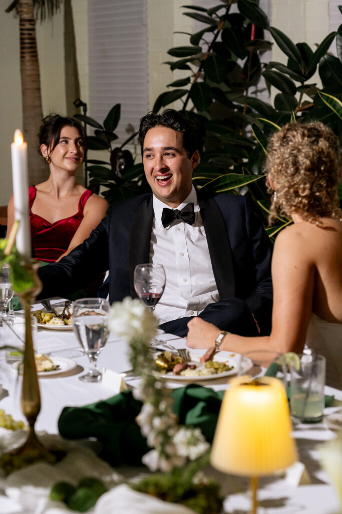 newlyweds at their dream wedding reception party