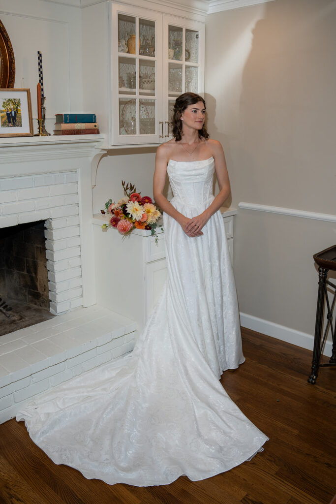cute picture of the bride before heading to her dream st. louis wedding ceremony