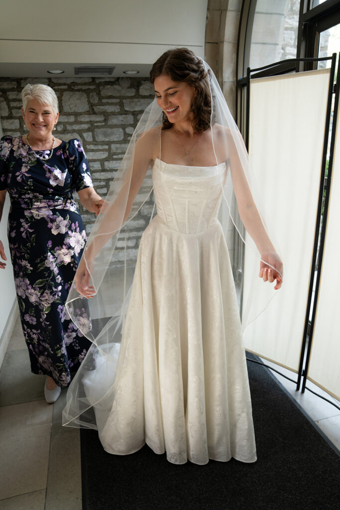 cute picture of the bride before walking down the aisle
