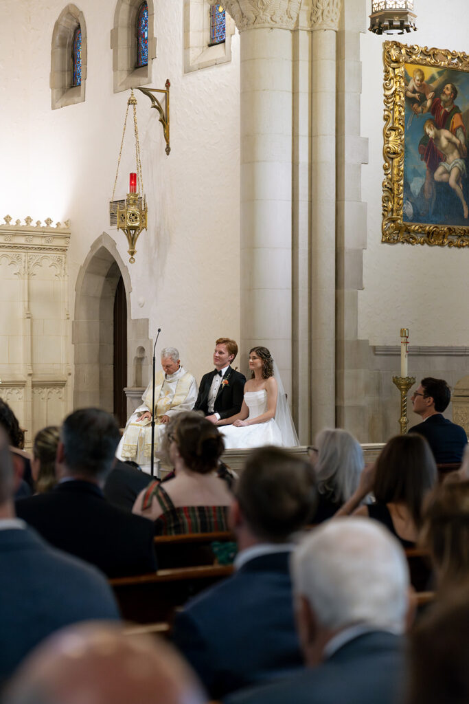 bride and groom at their intimate st. louis wedding ceremony