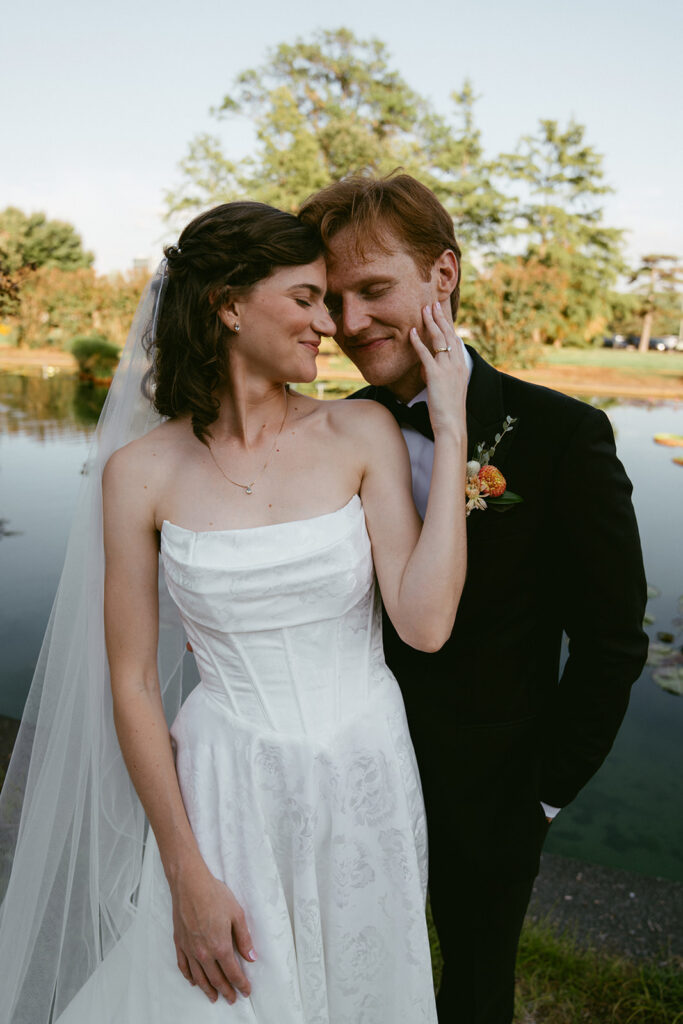 golden hour bridal portraits