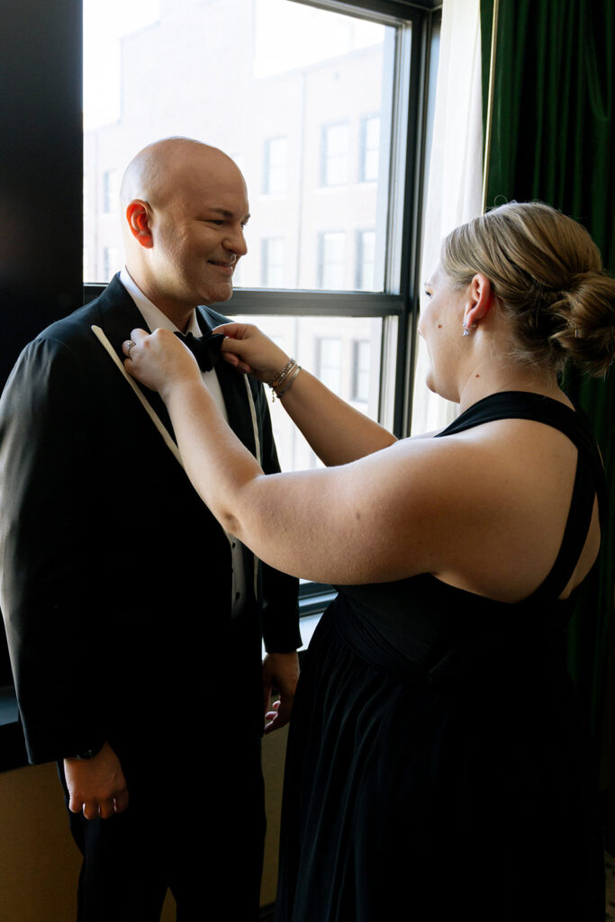 groom before heading to the ceremony