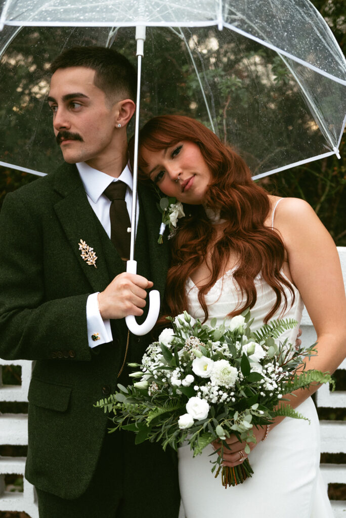 bride and groom before heading to their ceremony