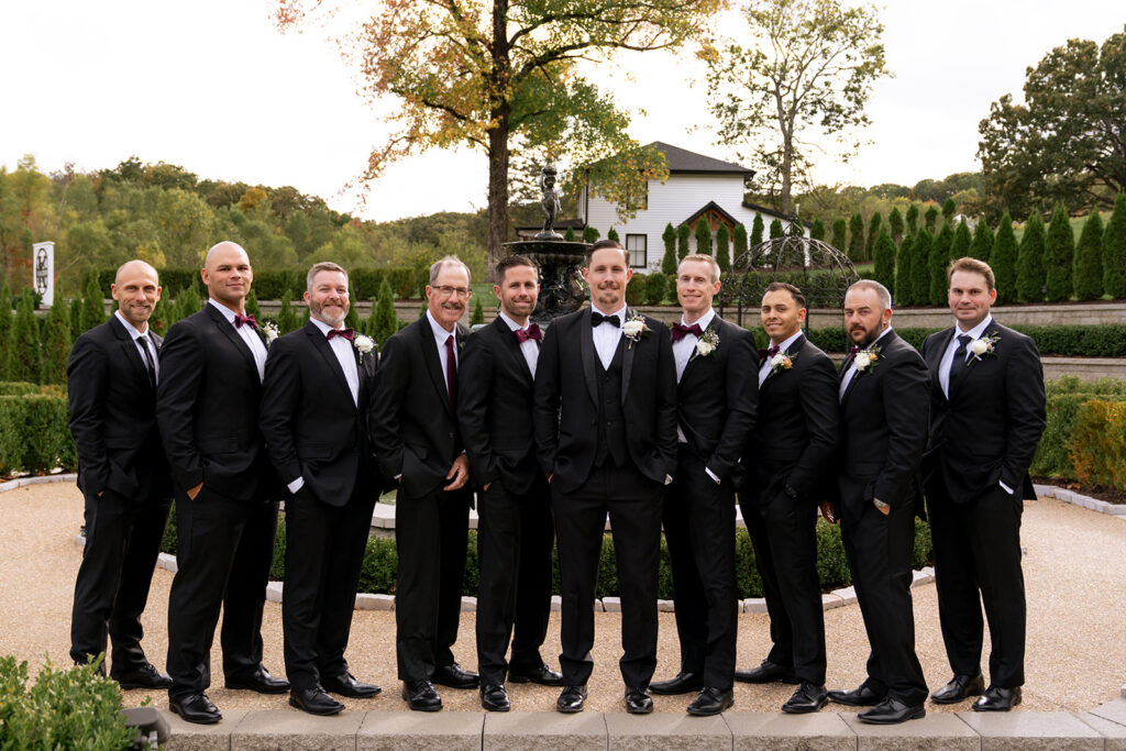 Portrait of the groom and his friends